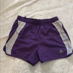 Adidas Women's Purple and White Shorts